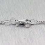 Modern 14k White Gold 0.95ctw Diamond Cluster Flower 18" Necklace