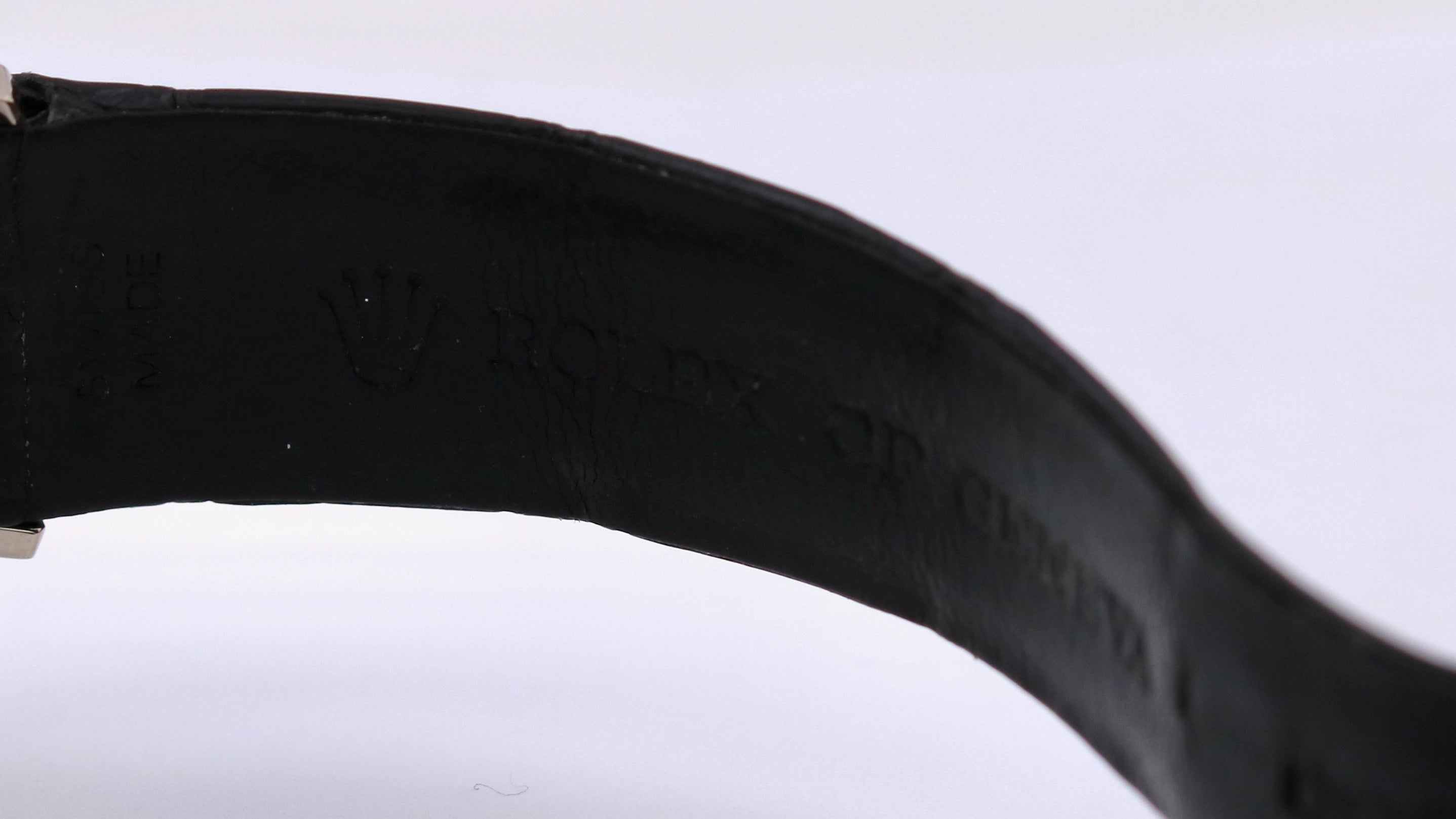 1995 Rolex Cellini 18K White Gold SILVER ROMAN Manual Leather 32mm 4112 BOX