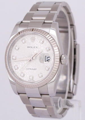 MINT PAPERS Rolex DateJust SILVER JUBILEE DIAMOND 36mm Oyster 116234 Watch BOX