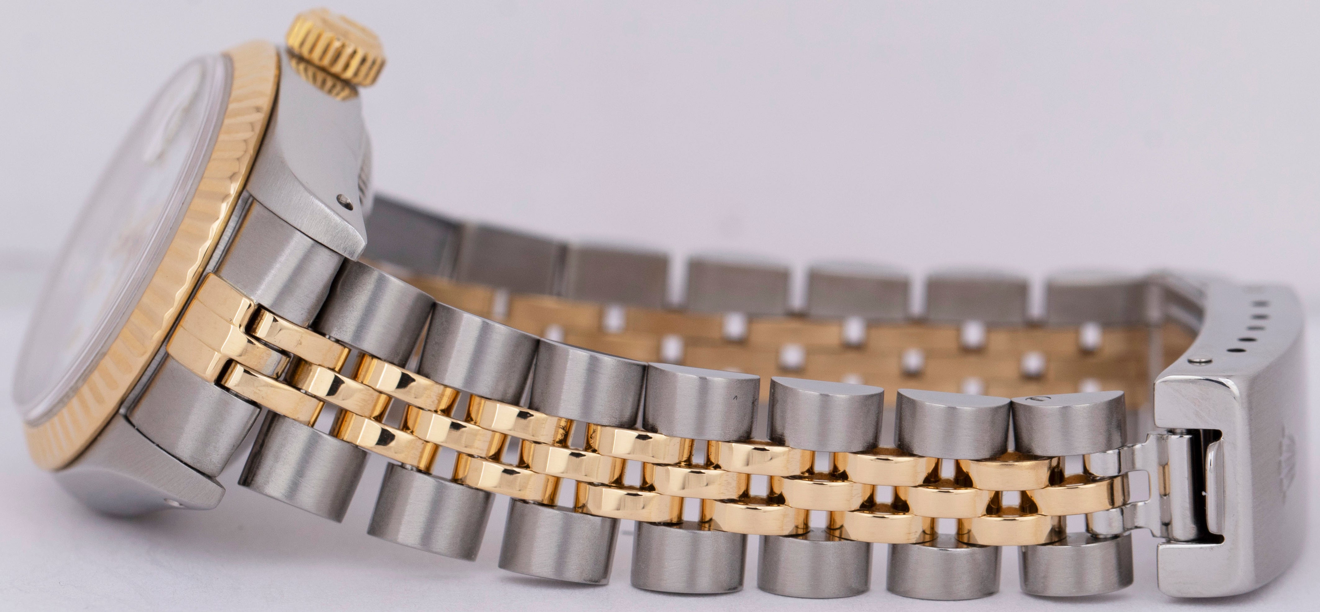 PAPERS MINT Rolex DateJust 26mm White Roman Two-Tone 18K Gold Jubilee 69173 BOX