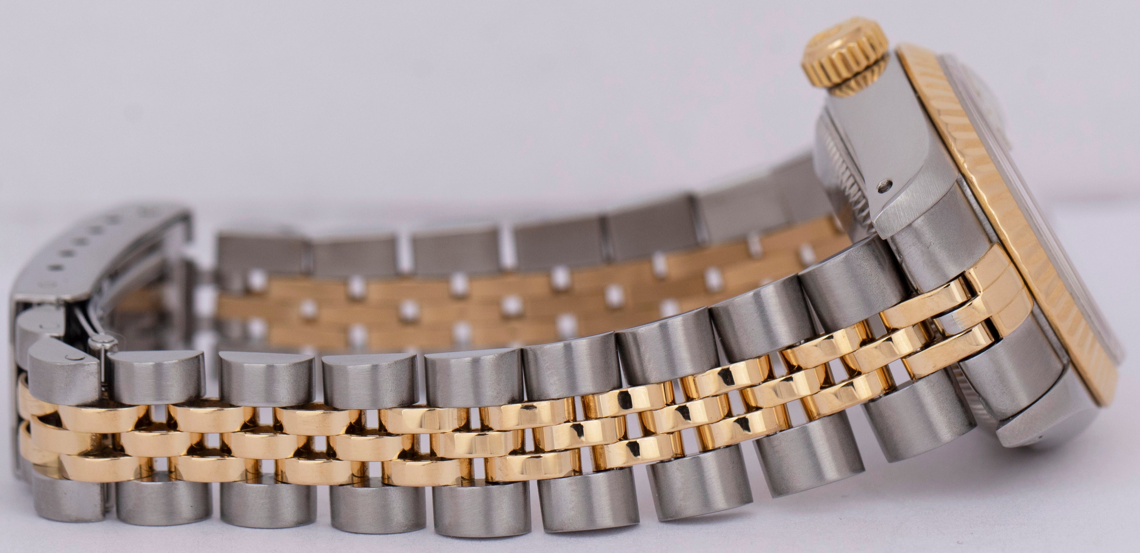 PAPERS MINT Rolex DateJust 26mm White Roman Two-Tone 18K Gold Jubilee 69173 BOX