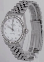 MINT Rolex DateJust DIAMOND White 36mm Stainless Steel Jubilee Watch 16220