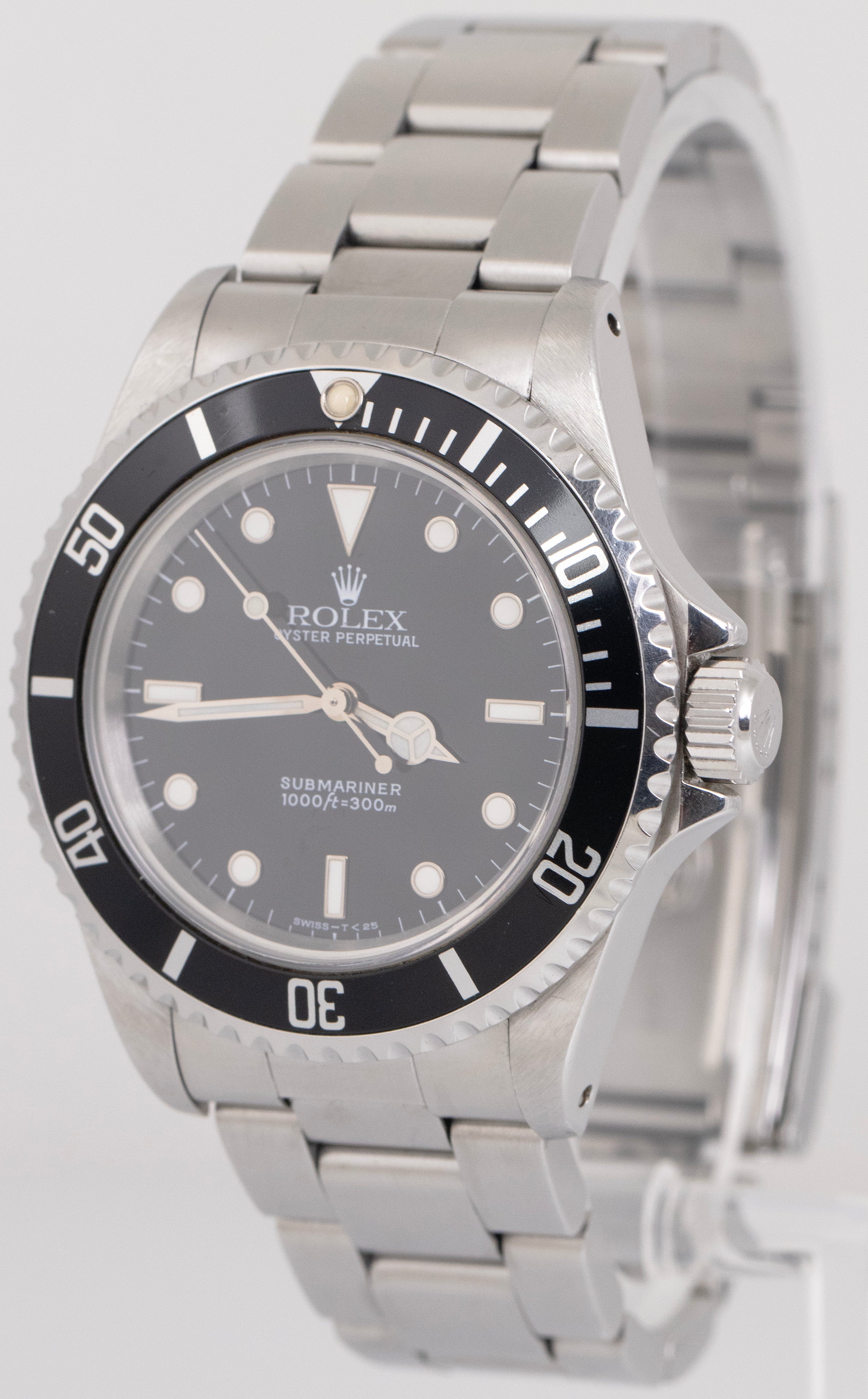 UNPOLISHED Rolex Submariner No-Date Black Stainless Steel 40mm Watch 14060