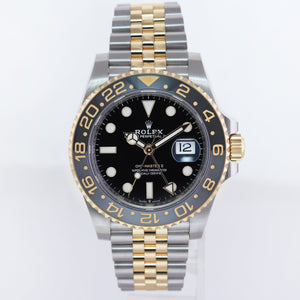 2023 NEW PAPERS Rolex GMT Master Gold Two Tone Jubilee Black 126713 GRNR Watch