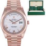 2023 NEW PAPERS Rolex President 40mm Rose Gold White Roman 228235 Watch Box