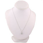 Modern 14k White Gold 0.95ctw Diamond Cluster Flower 18" Necklace