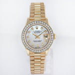 Pearl Diamond Ladies Rolex DateJust President 26mm 69178 Yellow Gold Watch Box