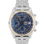 Breitling Chronomat Chronograph Steel 18k Gold DIAMOND Blue 39mm D13050.1 Watch