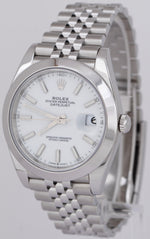 2020 NEW PAPERS Rolex DateJust 41 White Stainless Steel 41mm JUBILEE 126300 BOX