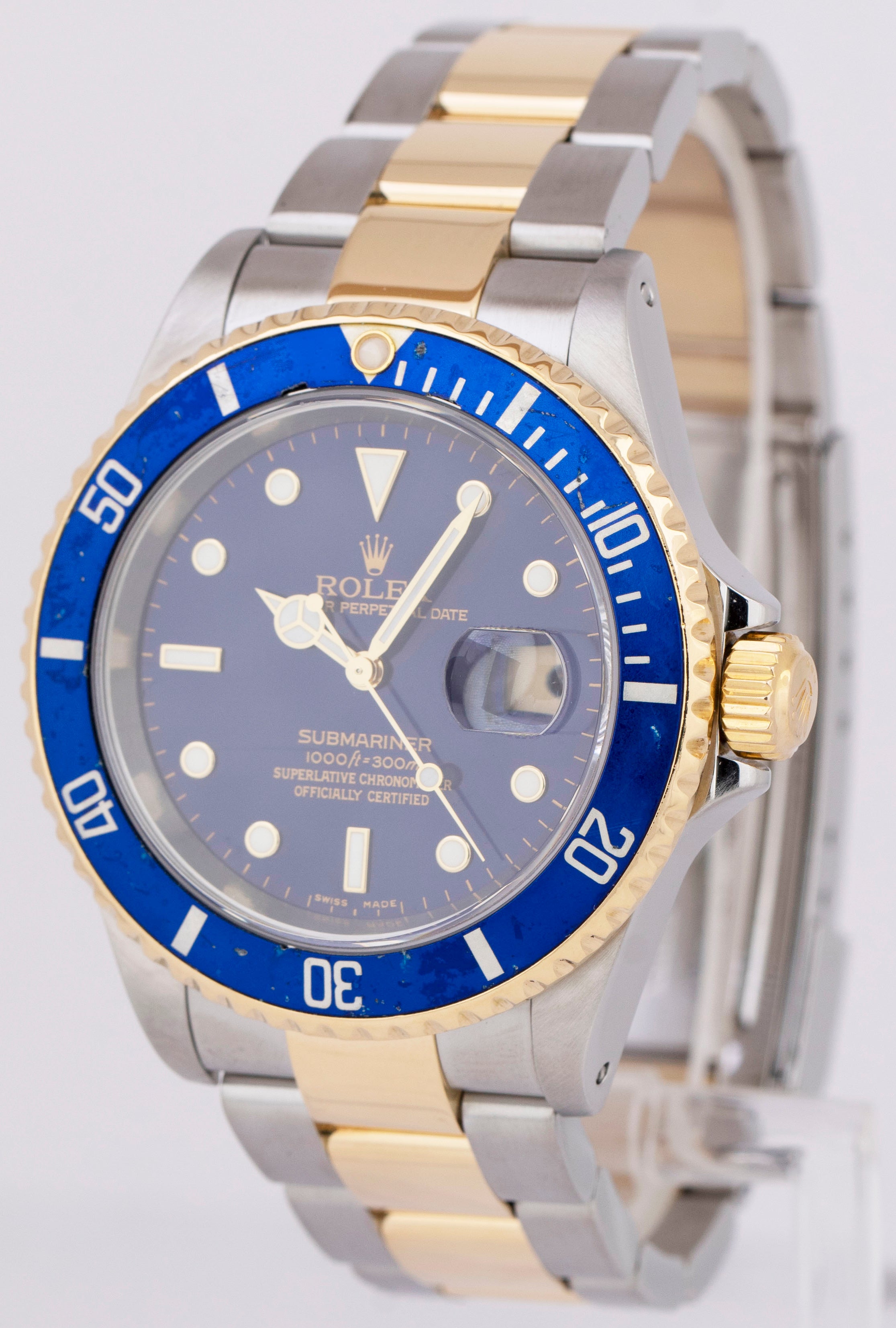 Rolex Submariner Two-Tone 18K Yellow Gold Buckle Steel Blue 40mm Watch