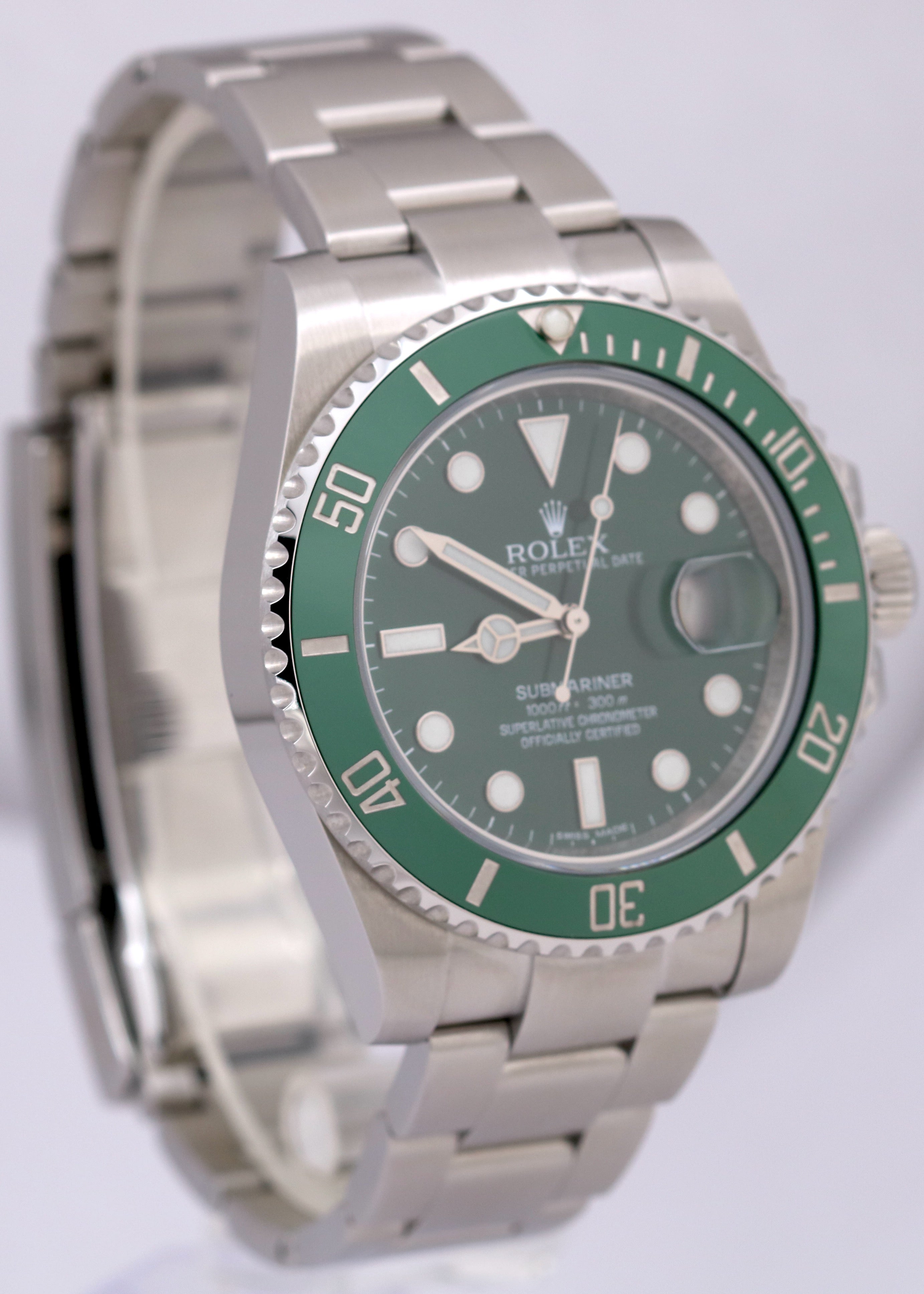 MINT 2018 PAPERS Rolex Submariner HULK Ceramic Steel Green 40mm 116610 LV BOX