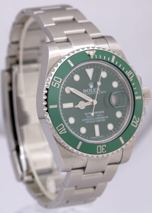 MINT 2018 Rolex Submariner HULK Green Ceramic Stainless Steel 40mm 116610 LV