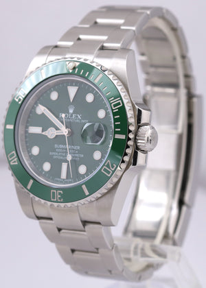 MINT 2018 Rolex Submariner HULK Green Ceramic Stainless Steel 40mm 116610 LV