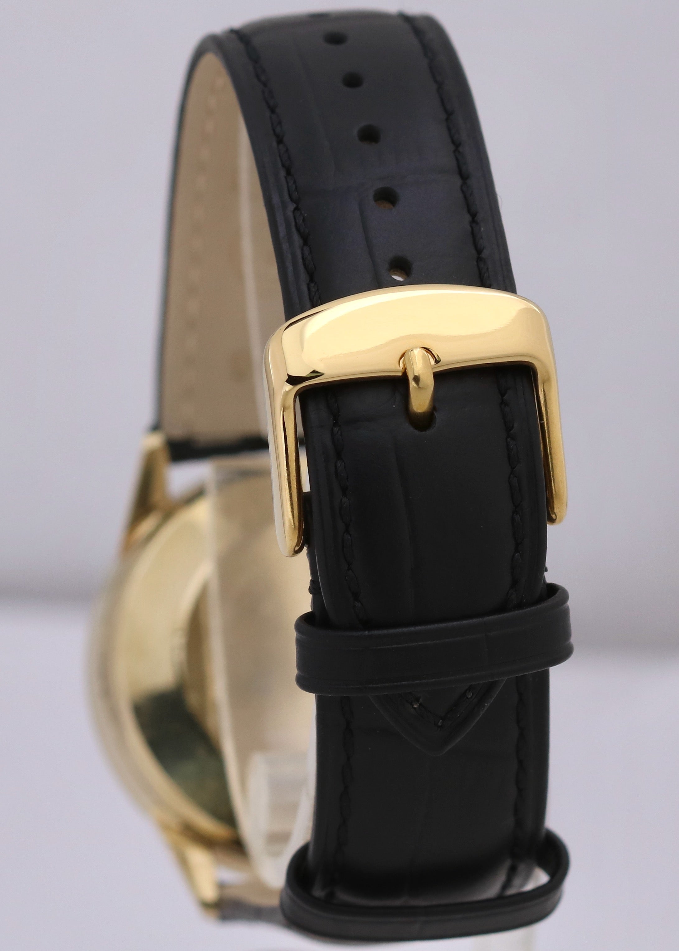 VINTAGE Rolex 7002 35mm 14K Yellow Gold Filled Silver Leather Presentation Watch