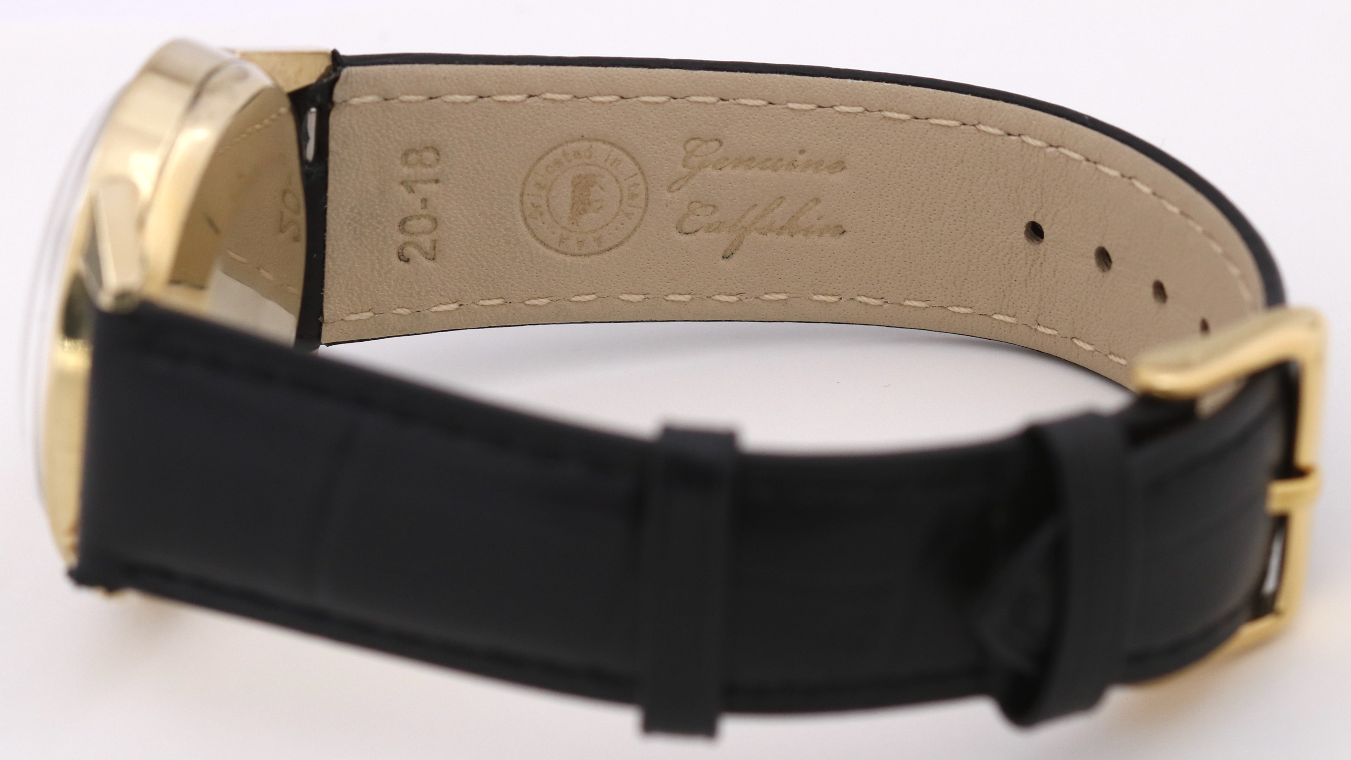 VINTAGE Rolex 7002 35mm 14K Yellow Gold Filled Silver Leather Presentation Watch