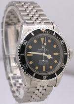 VINTAGE 1968 Rolex Submariner FOUR LINE Steel YELLOW PATINA 40mm JUBILEE 5512