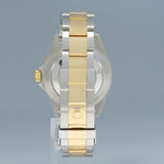 MINT 2002 Rolex Submariner 16613 Gold Steel Two Tone Gold Buckle Sunburst Blue Watch