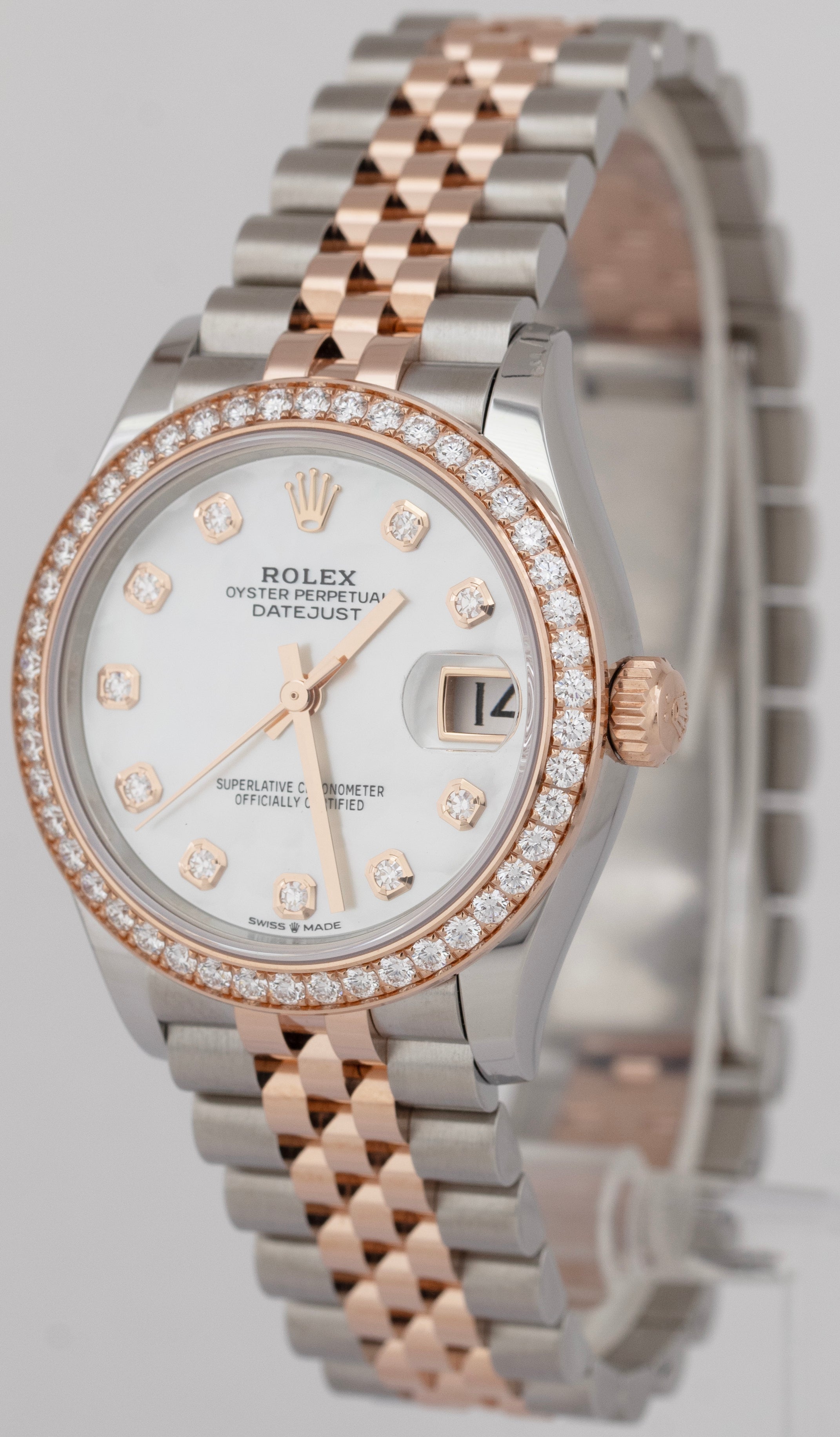 NEW JUNE 2024 PAPERS Rolex DateJust 31mm DIAMOND MOP Gold JUBILEE 278381 RBR BOX