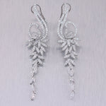 Estate Vintage 14k White Gold 1.94ctw Diamond Dangle Bridal Earrings