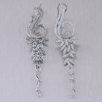 Estate Vintage 14k White Gold 1.94ctw Diamond Dangle Bridal Earrings