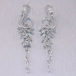 Estate Vintage 14k White Gold 1.94ctw Diamond Dangle Bridal Earrings