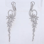 Estate Vintage 14k White Gold 1.94ctw Diamond Dangle Bridal Earrings