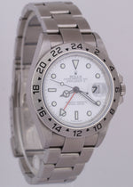 PAPERS Rolex Explorer II 3186 Polar White NO-HOLES 40mm REHAUT 16570 Watch BOX