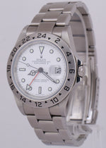 PAPERS Rolex Explorer II 3186 Polar White NO-HOLES 40mm REHAUT 16570 Watch BOX