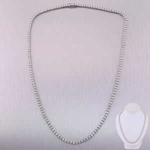 14k White Gold 15ctw Diamond Tennis 21" Necklace