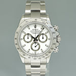 2014 MINT PAPERS Rolex Daytona 116520 White APH Chronograph Steel 40mm Watch Box