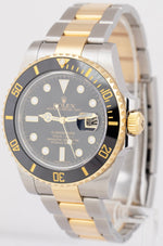 PAPERS Rolex Submariner Black FACTORY DIAMOND 40mm 18K Gold Watch 116613 LN BOX