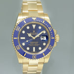 2021 NEW PAPERS Rolex Submariner Ceramic Blue 116618 LB Yellow Gold Watch Box