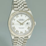 2023 MINT Rolex DateJust 126334 White Roman Jubilee White Gold Fluted 41mm Watch