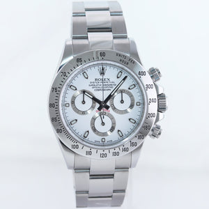 MINT 2014 Rolex Daytona 116520 White APH Steel Rehaut Chronograph 40mm Watch Box