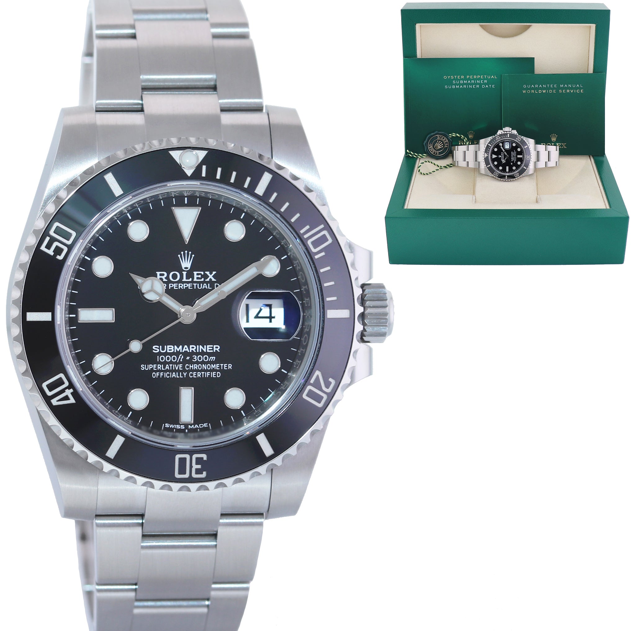 2018 MINT Rolex Submariner Date 116610 Steel Black Ceramic Bezel 40mm Watch Box