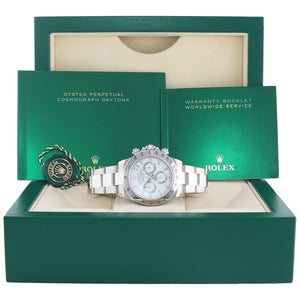 MINT 2014 Rolex Daytona 116520 White APH Steel Rehaut Chronograph 40mm Watch Box