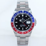 MINT 2000 Rolex GMT-Master 2 Pepsi Blue Red Steel 16710 Watch Black Watch Box