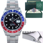 MINT 2000 Rolex GMT-Master 2 Pepsi Blue Red Steel 16710 Watch Black Watch Box