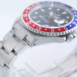 MINT 2000 Rolex GMT-Master 2 Pepsi Blue Red Steel 16710 Watch Black Watch Box