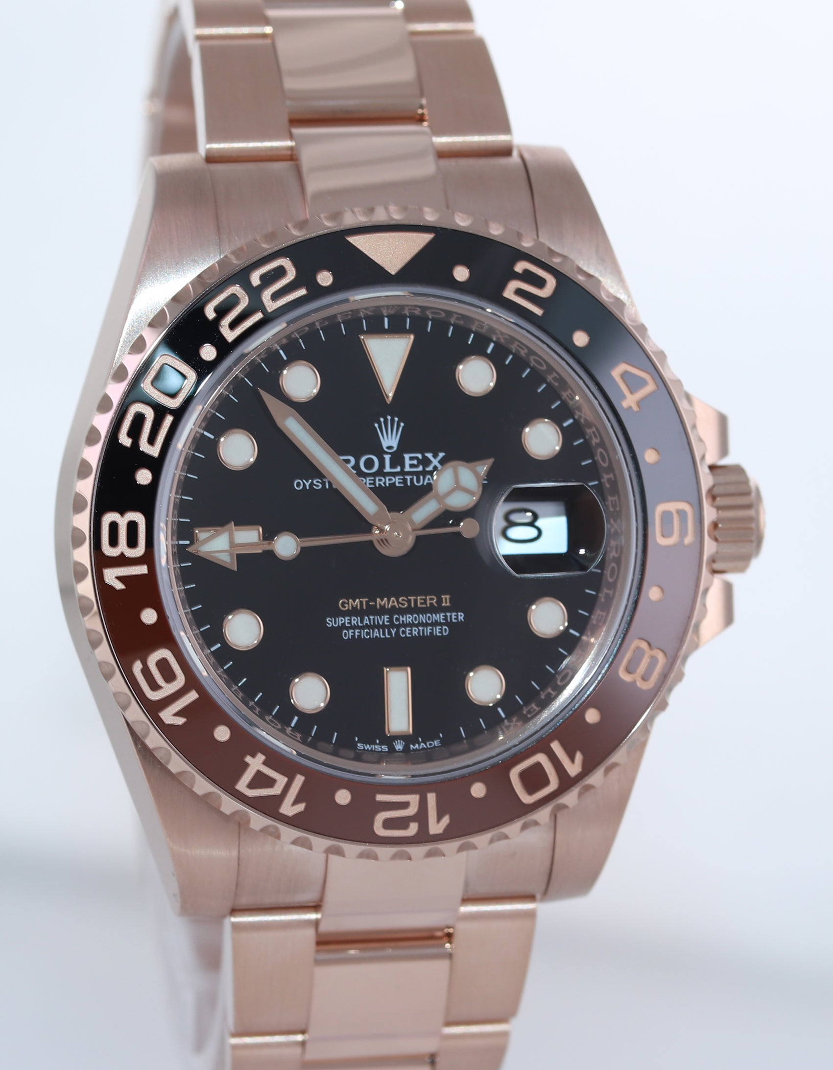 2023 NEW PAPERS Rolex GMT Master Rose Gold Ceramic Root Beer 126715 Watch Box