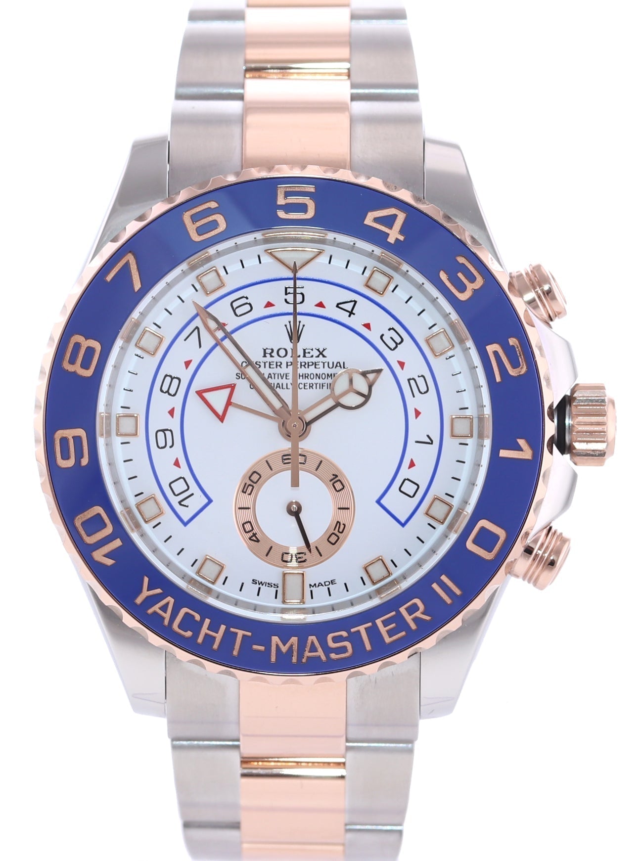 MINT 2022 Rolex Yacht-Master II 116681 Steel Everose Gold Mercedes Hands Watch