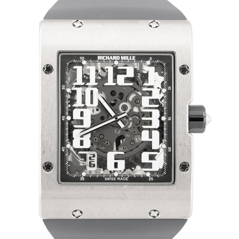 2022 PAPERS Richard Mille Extra Flat 18K White Gold Rubber 50mm RM016 BOX B+P