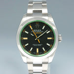 2020 MINT Rolex Milgauss Green Anniversary Orange Black 116400 GV Steel Watch Box
