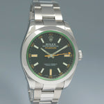 2020 MINT Rolex Milgauss Green Anniversary Orange Black 116400 GV Steel Watch Box