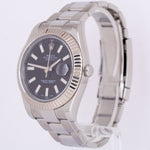 Rolex DateJust II 41 BLACK Steel 18K White Gold 41mm Fluted Oyster 116334
