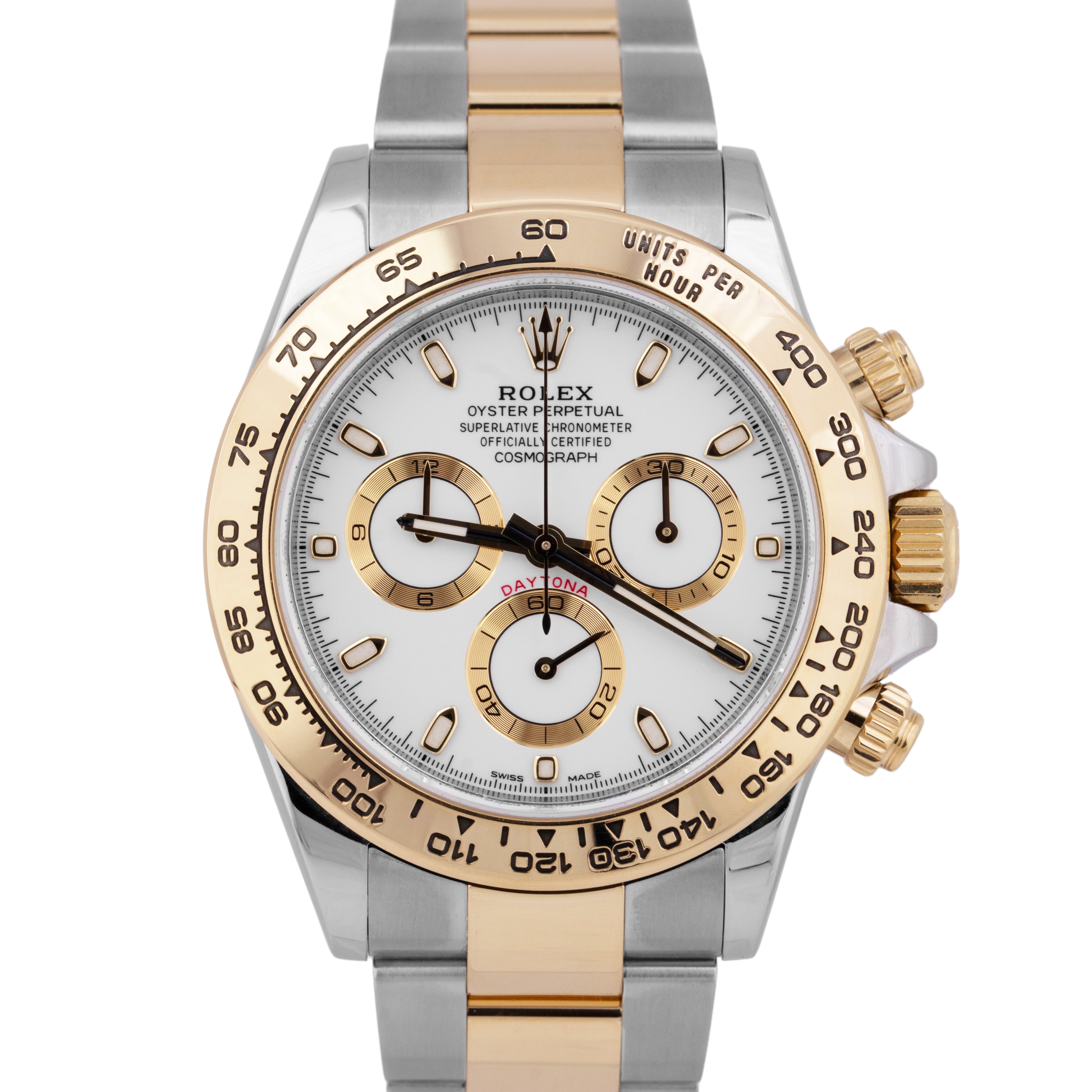 2020 NEW PAPERS Rolex Daytona Cosmograph 40mm White Two-Tone 18K Gold 116503 BOX