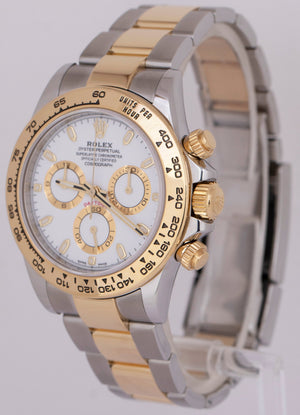 2020 NEW PAPERS Rolex Daytona Cosmograph 40mm White Two-Tone 18K Gold 116503 BOX