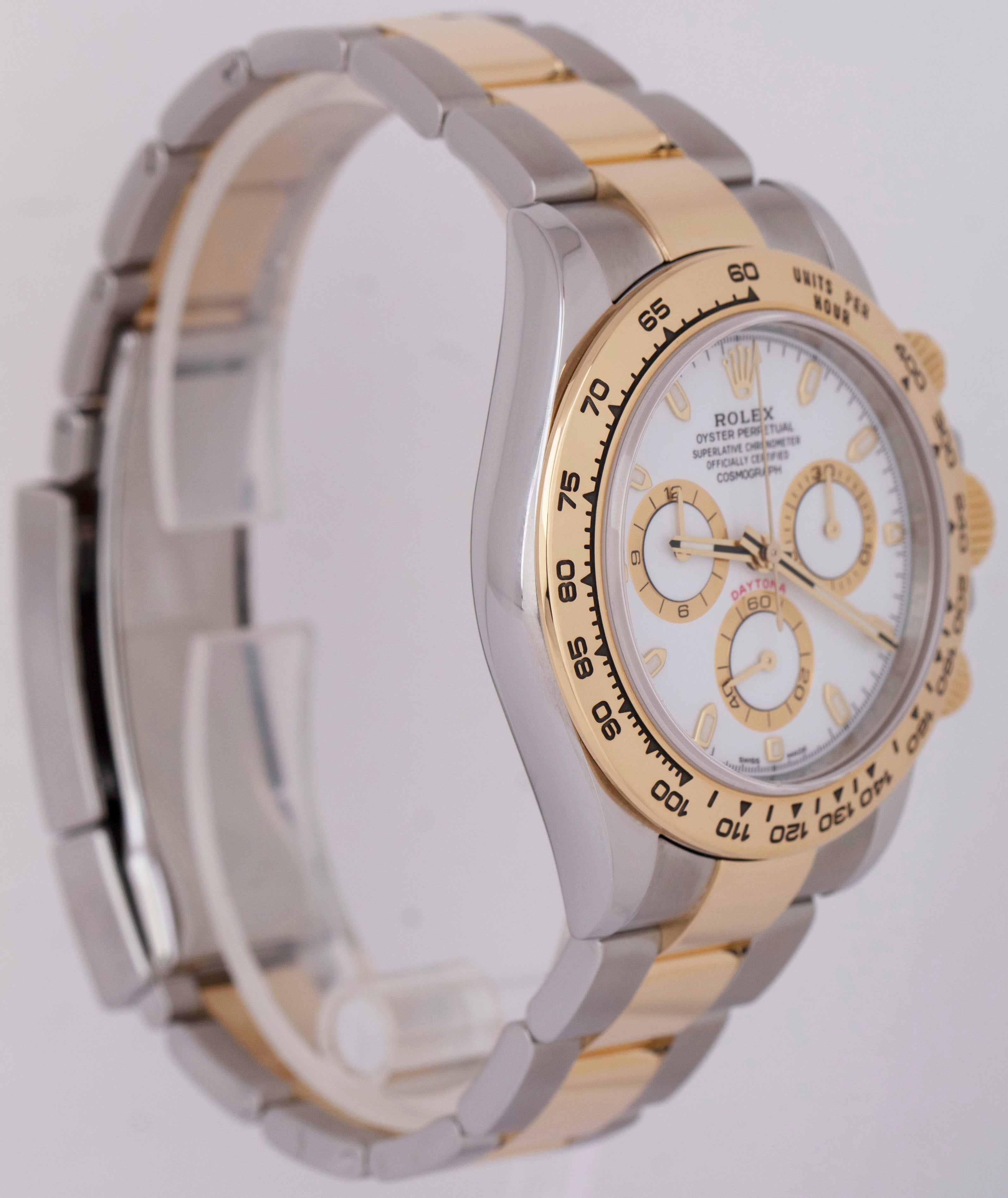 2020 NEW PAPERS Rolex Daytona Cosmograph 40mm White Two-Tone 18K Gold 116503 BOX