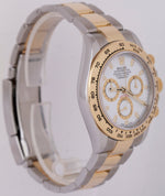 2020 NEW PAPERS Rolex Daytona Cosmograph 40mm White Two-Tone 18K Gold 116503 BOX