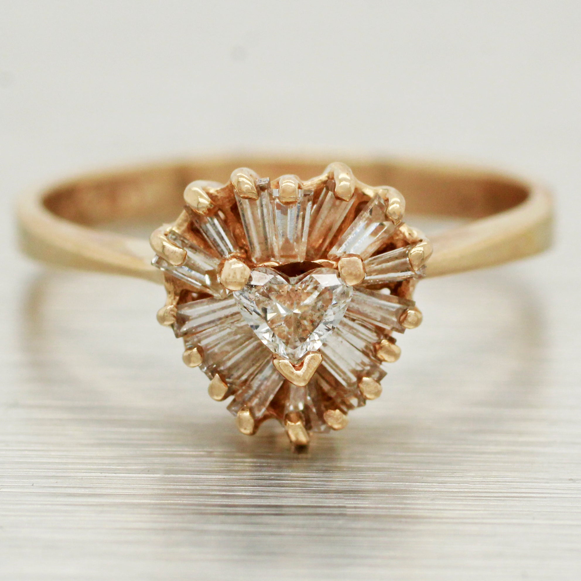 Princess Solitaire Ring with Baguette Diamonds - Abhika Jewels